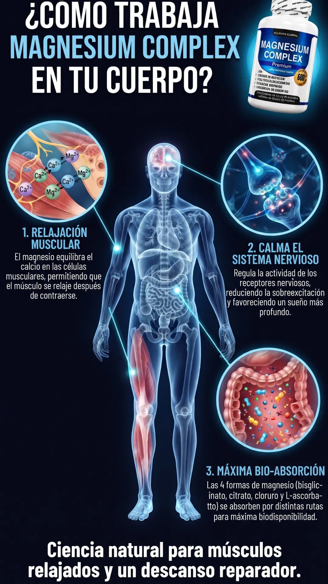 Magnesium Complex Premium: Descansa mejor. Avalado por INVIMA